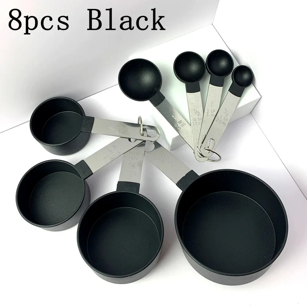 4/8PCS/Set Plastic Multi Purpose Measuring Cup Measuring Spoon Stainless Steel Handle With Graduated Measuring Baking Tools — image 18