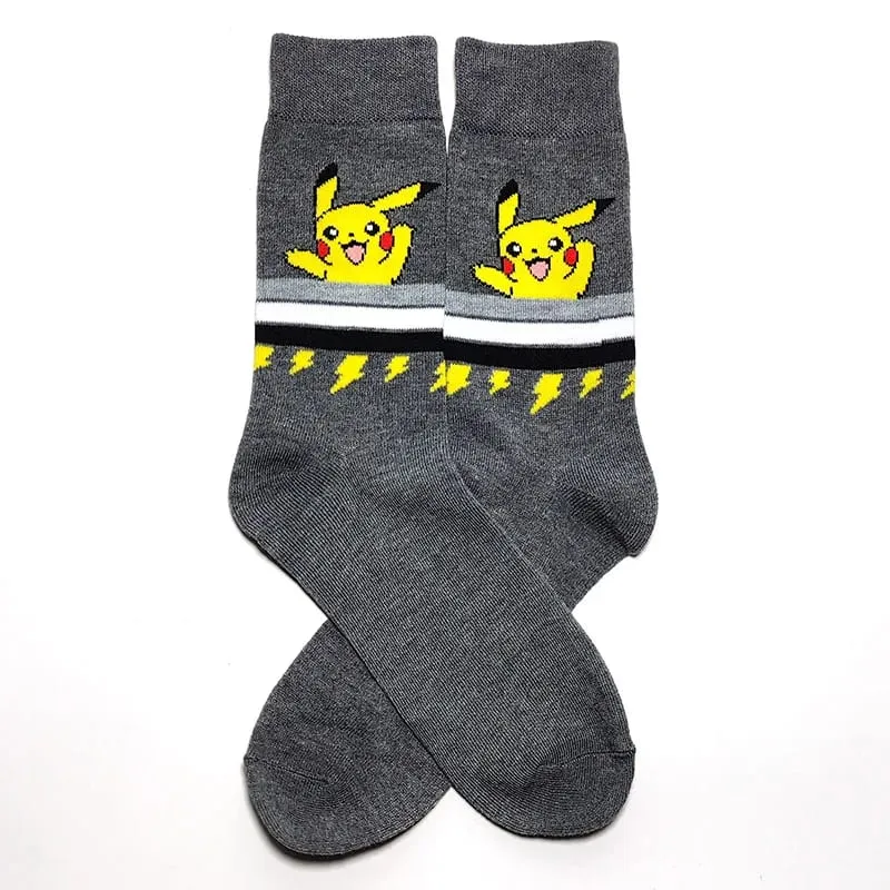 Pokemon Men's Fashion Trend Long Socks Cartoon Anime Figure Pikachu Eevee Gengar Unisex Athletic Harajuku Socks