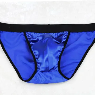 100% Mulberry Silk Men Briefs Bikini Design T-Shaped Panties Half T-Back