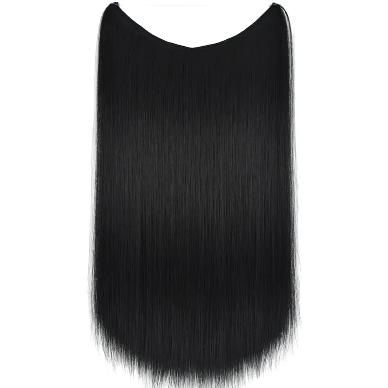 Synthetic Heat Resistant Hair Silky Straight Elasticity Invisible Wire Hair Extensions 8006 — image 2