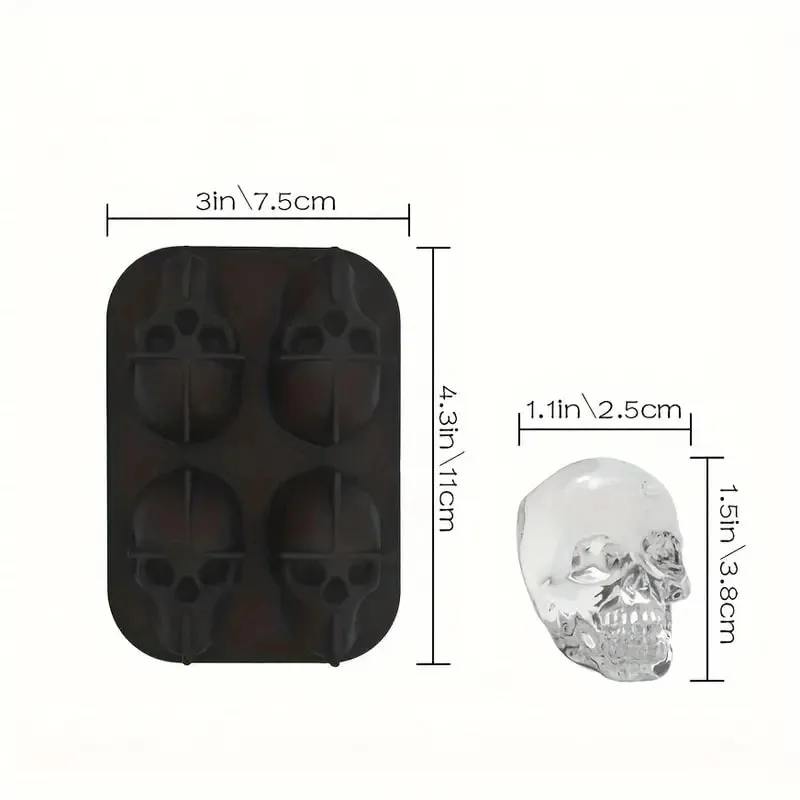 Silicone Ice Cube Mold Tray With Lid Diamond Skull Ball Shape Ice Maker Easy Release For Whisky Cocktail Kitchen Accessorie — image 6