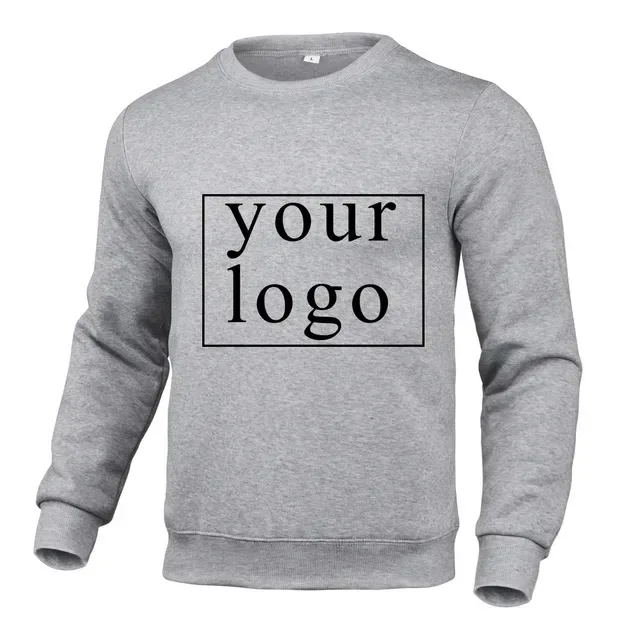 Your Own Design Brand Logo/Picture Personalized Custom Anywhere Men Women DIY Round neck long sleeved pulloverhoodie Fashion New — image 8