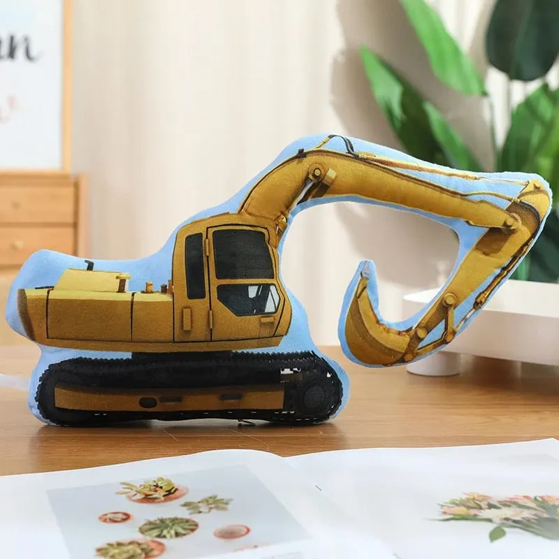 Public Transportation Colorful Plush Pillow Stuffed Excavator Motorbike Tank Airplane Sofa Room Decor Cushion Men Present — image 19