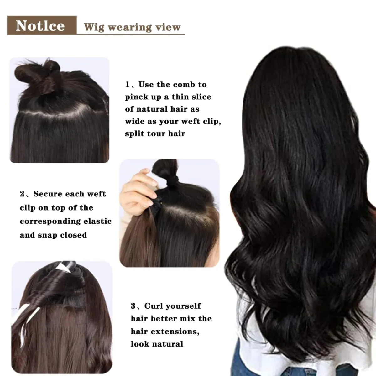 Clip In Hair Extensions 7PCS Full Head 22 Inch Long Curly Wavy Synthetic Hair Pieces Natural Wavy For Women Girls Hair — image 5