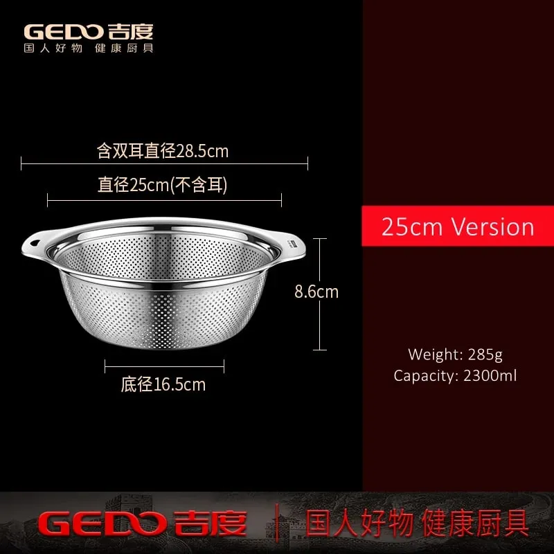Сертификация LFGB, кухонный дренажный умывальник из нержавеющей стали 304, диаметр 23-31 см, дуршлаг с плотными маленькими отверстиями — image 10