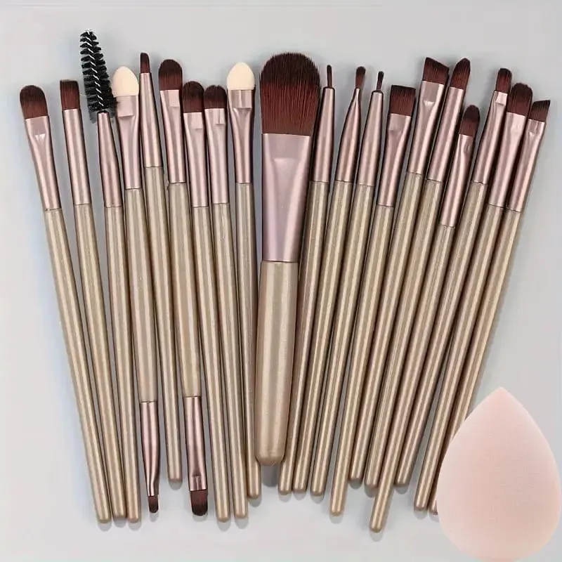 20PCS Makeup Brushes Set for Cosmetics Foundation Blush Powder Eyeshadow Kabuki Blending Brush With Powder Puff Beauty Tools — image 15