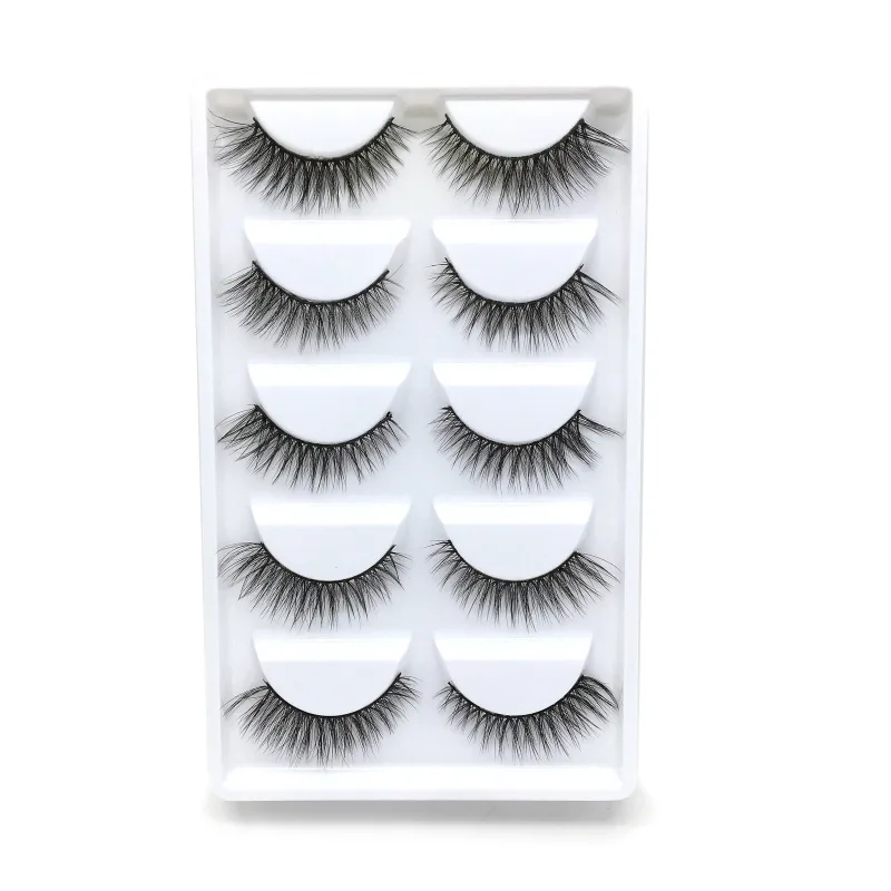 5Pairs 3D Handmade Fake Eyelashes Natural Long Thick Daily Makeup Thick Cross Eyelashes Eye Lashes — image 18