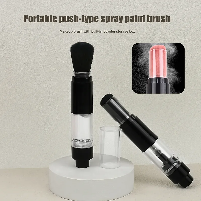 Multifunkční nasazovací štětec na pudr s rozprašovačem Plnitelný štětec na pudr Kosmetické štětce na pudr Základní štětec na tvářenku Makeup nástroje — image 2