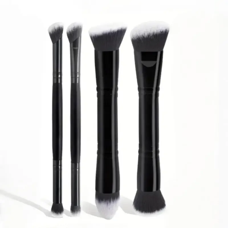 4 ks štětce na make-up s dvojitým zakončením šetrné k pokožce Nedráždivé kosmetické štětce s korektorem na tvářenku s pudrovým pudrem