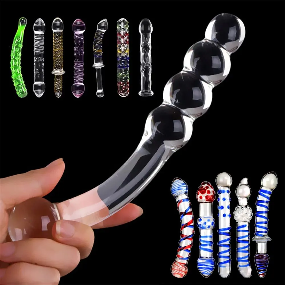 Pyrex Glass Dildo 195x33mm Fake Penis Crystal Anal Beads Butt Plug Prostate Massager G Spot Female Masturbation Toys — image 2