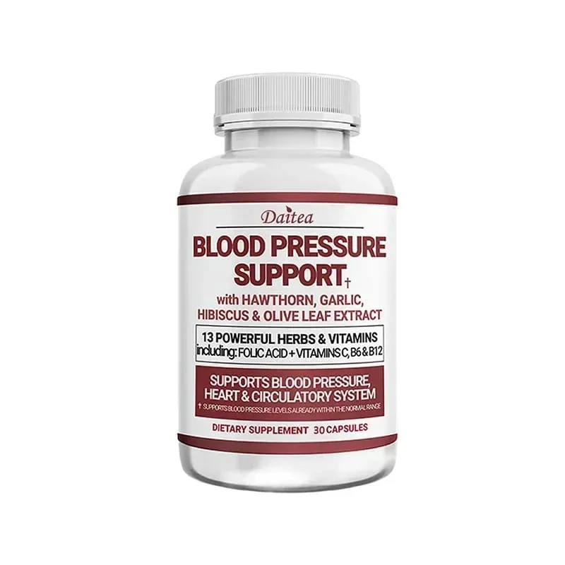 Blood Pressure Support Supplement - Heart Cholesterol Cardio - 13 Vitamins with Vitamins C B6 & B12 Hawthorn & Olive Leaf