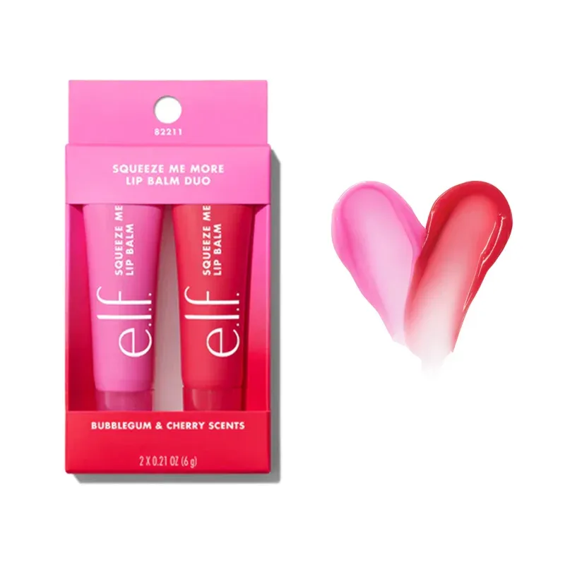 E.l.f Squeeze Me More Lip Balm Duo Lip Gloss Mango-Watermelon Bubblegum-Cherry Mint-Chocolate Two Tone Set with 3 Combinations