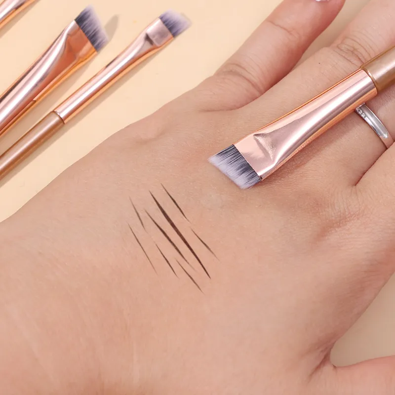 Profesjonalne pędzle do eyelinera w brwiach miękkie kątowe ostrze cienkie płaskie konturowanie brwi eyeliner pędzel do makijażu kobiety narzędzia do makijażu oczu — image 6