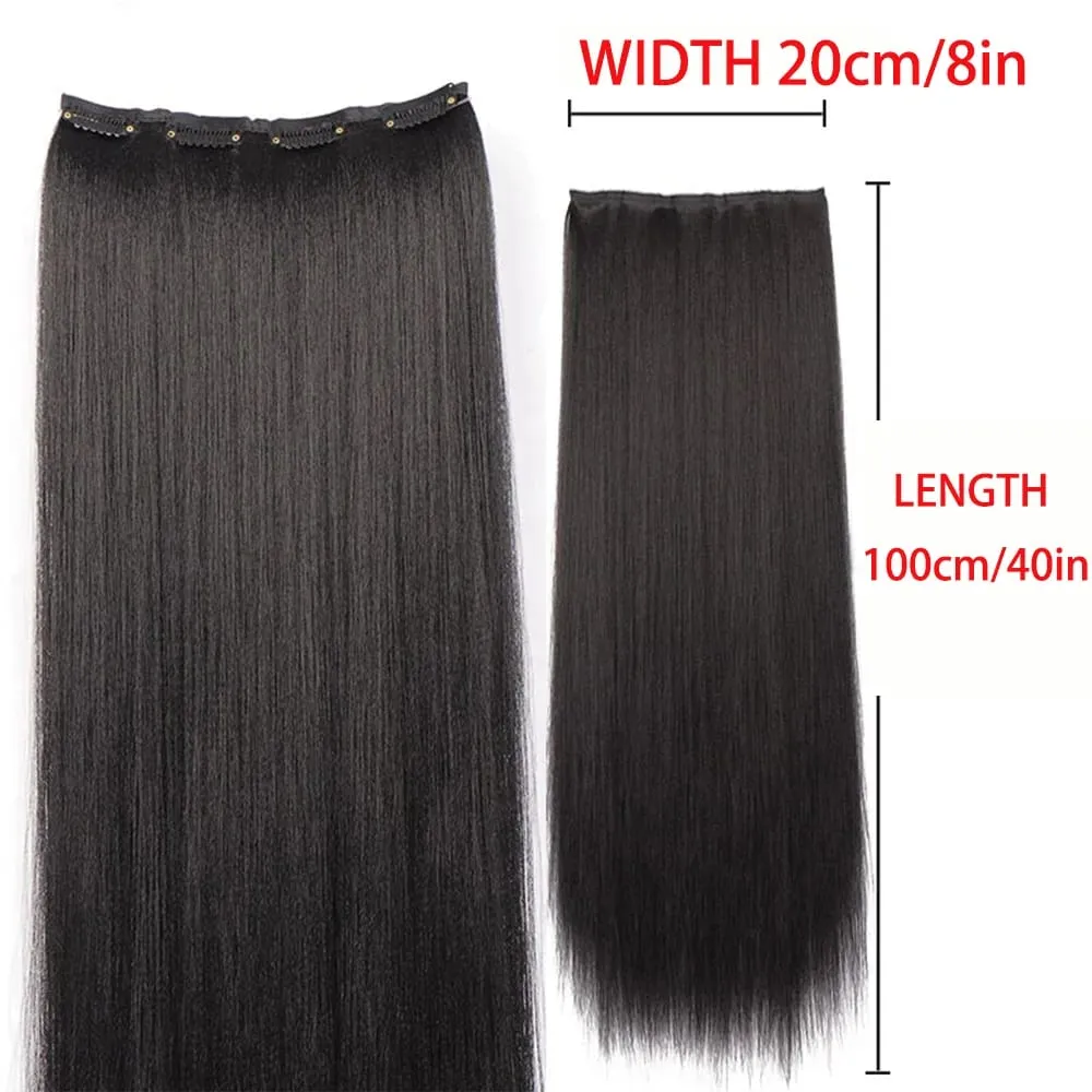 Synthetic black women's vertical hair extensions hair extensions five different lengths of headwear for women's wigs — image 22
