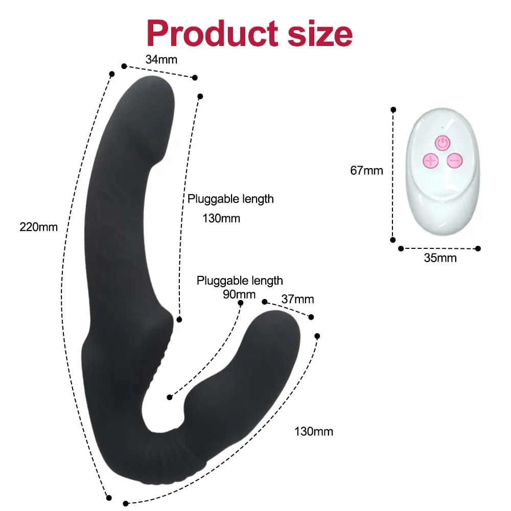 Strapless Strapon Dildo Vibrator Female Double Vibrating G Spot Stimulate Clitoris Anal Massager Adult Sex Toys For Women Couple — image 5