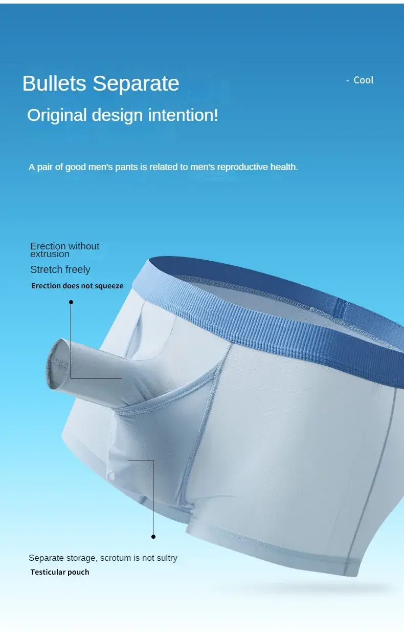 Underwear Sexy Men Boxers Man Elephant Nose Underpants Men's Panties Ice Silk U Convex Long Bulge Pouch Boxershorts — image 3