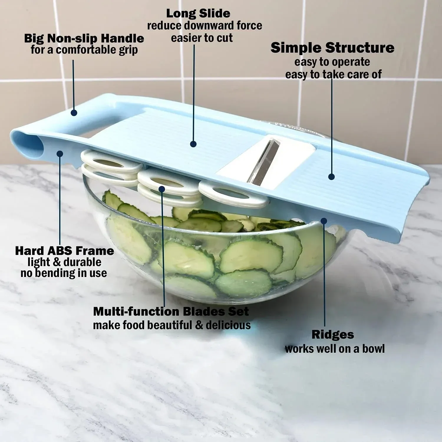 5 in 1 Mandoline Slicer for Kitchen Vegetable Slicer Multi Blade Potato Chip Vegetable Cutter vegetable slicer potato cutter — image 4