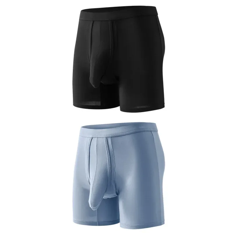 2PCS Mens Long Legs Underwear Separate Ball Pouch Breathable Comfort Sport Seamless Boxer Trunks Shorts Calzoncillo Hombre — image 39