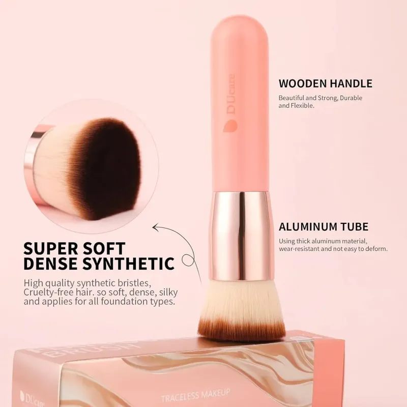 DUcare Foundation Brush Flat Top Kabuki Makeup Brushes Synthetic Hair Liquid Blending Mineral Powder Buffing Stippling Cosmetics
