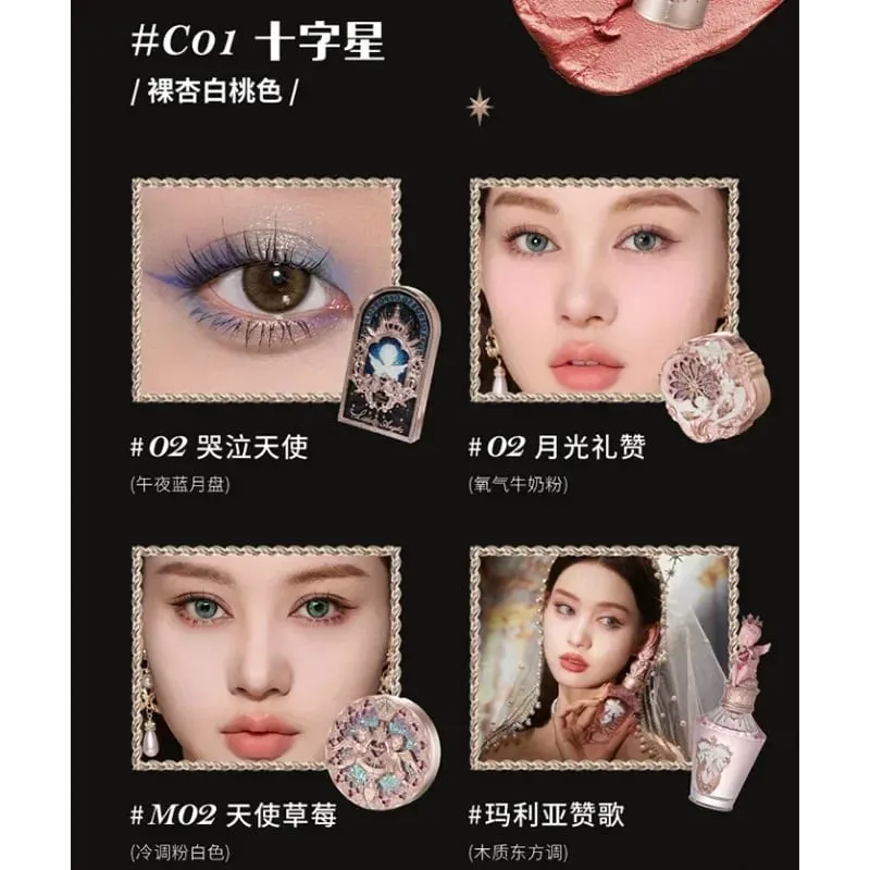 Flower Knows Little Angel Carol Makeup Gift Box Lip Mud Stick Cheek Bluch Cream Eyeshadow Long-lasting Makeup Cosmetics Sets — image 5
