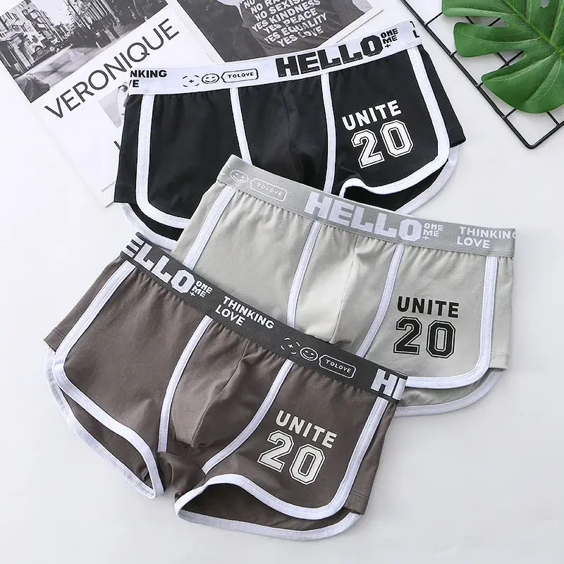 1/3pcs Men Underwear Sports Boxer Shorts Cotton Solid Color Sexy Panties Fashion Breathable Comfortable Underpants Man U Convex — image 12