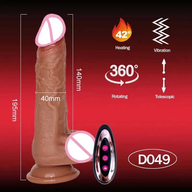 Realistic Skin Penis Thrusting Dildo Realistic Remote Vibrator Penis With Suction Cup Artificial Rubber Cock Sex Toy for Women