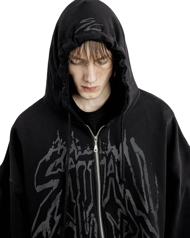 Y2K Retro Hoodie Men's Satan Club Print STNCLB Zip Pullover Sweatshirts High Street Hip Hop Streetwear Oversized Clothing Jacket — image 5