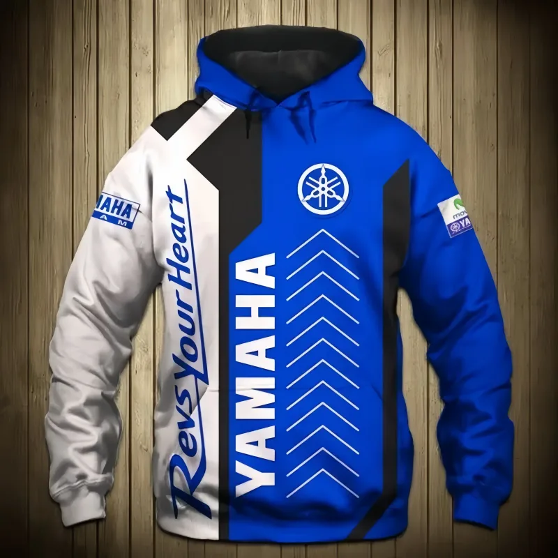 Ang Yamaha men's 3D printed motorcycle hooded pullover shirt na angkop para sa pagsusuot sa kalye at pagsakay sa motorsiklo — image 7