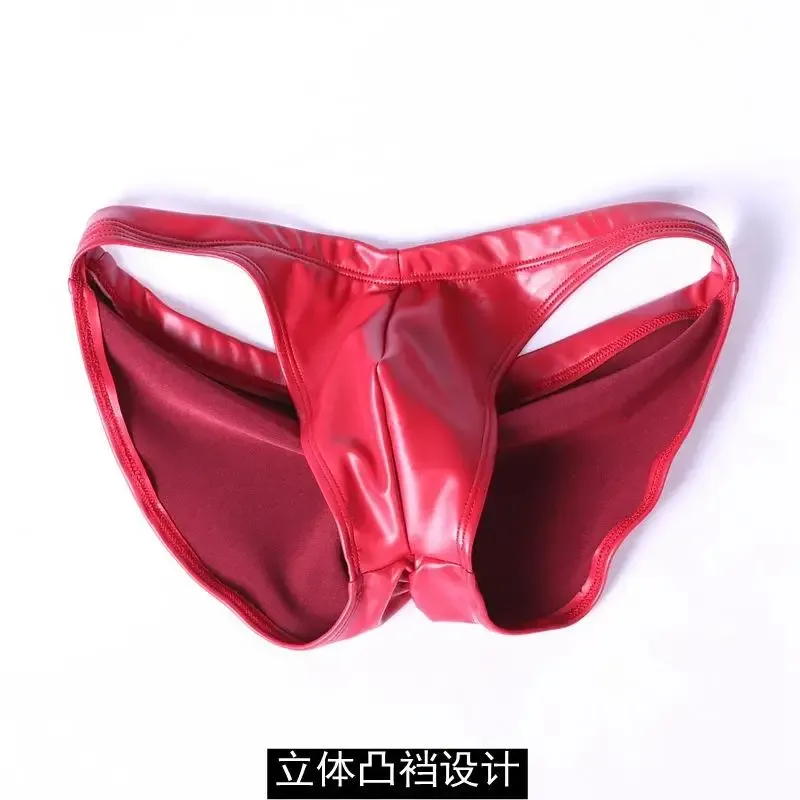 Seluar Renang Berkilat Minyak PU Buih Anjal Punggung Bertingkat Rendah-Mengangkat Slip Bikini Shirring Jahitan Selangkangan Seluar Dalam Mandi Seluar Pendek — image 19