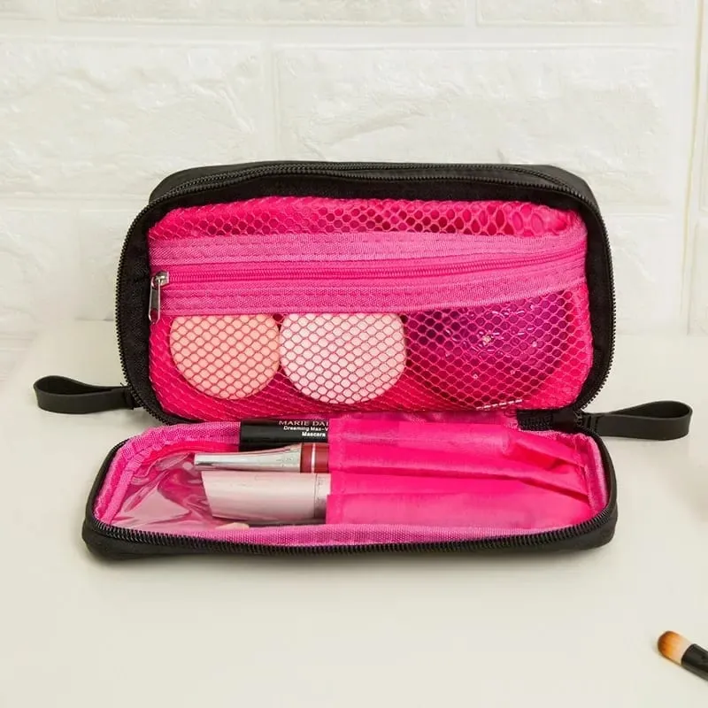 Large Capacity Makeup Brushes Storage Bag Double-Zipper Comestic Tools Organizer Wide-open Vertical Free-Standing Brush Holder — image 8