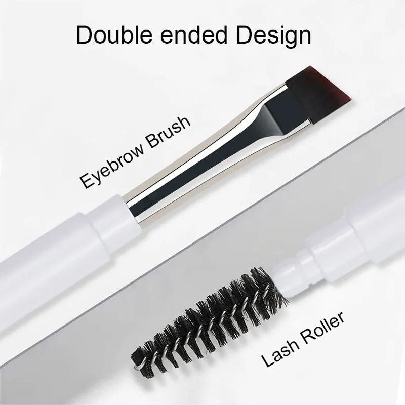 Dwustronne przenośne pędzle do makijażu Rozmiar podróżny Pędzle do makijażu Cienie do powiek Eye Brow Crease Niezbędne narzędzia kosmetyczne z pokrywką — image 6