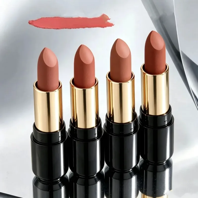 Milk Tea Cinnamon Nude Lip Stick Matte Moisturizing Lasting High Pigment Lip Balm Smooth Velvet Lip Color Daily Natural Makeup