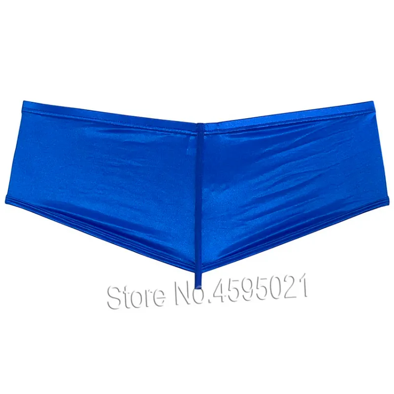 Sous-vêtements soyeux pour hommes, slip tanga coquin, brillant, aspect mouillé, slip de Bikini, solide, brillant, taille basse, slip de plage, sous-vêtement — image 5