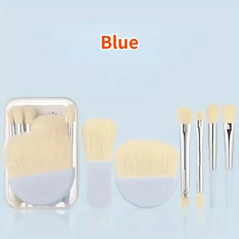 Sada 6 mini štětců na make-up s krabičkou Přenosný kosmetický pudrový podkladový krém na tváření a korektor na make-up štětce Make-up Tool