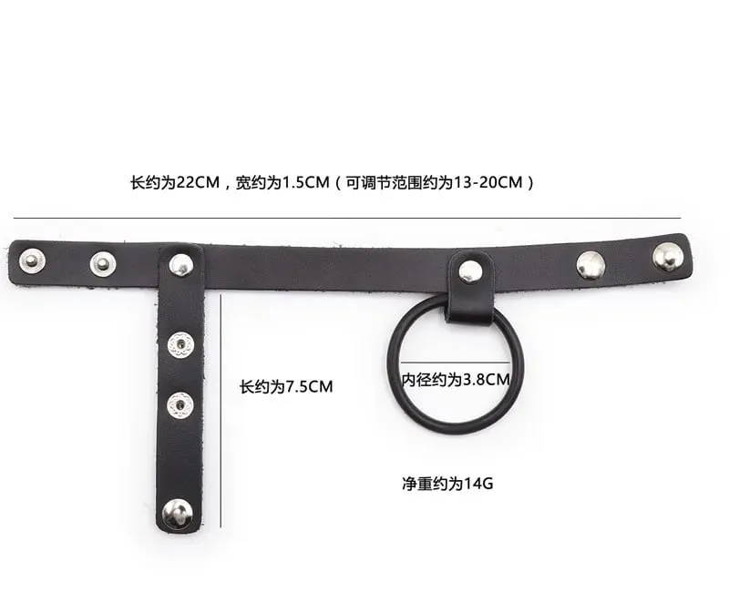 Male Masturbation Delay Ejaculation Cock Ring Leather Penis Rings Chastity Device Sex Exotic Accessories Sex Toys for Men — image 5