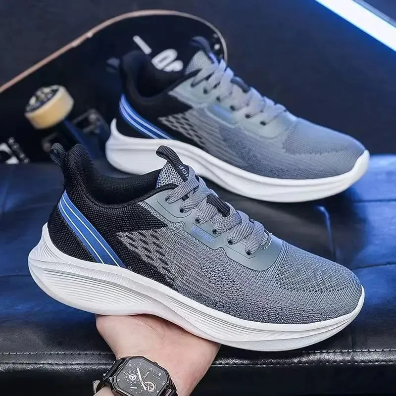 Men's Shoes Lightweight Sports Running Casual Fly Woven Mesh Soft Sole Sneakers Breathable Fashion Trendy Shoes for Teenagers