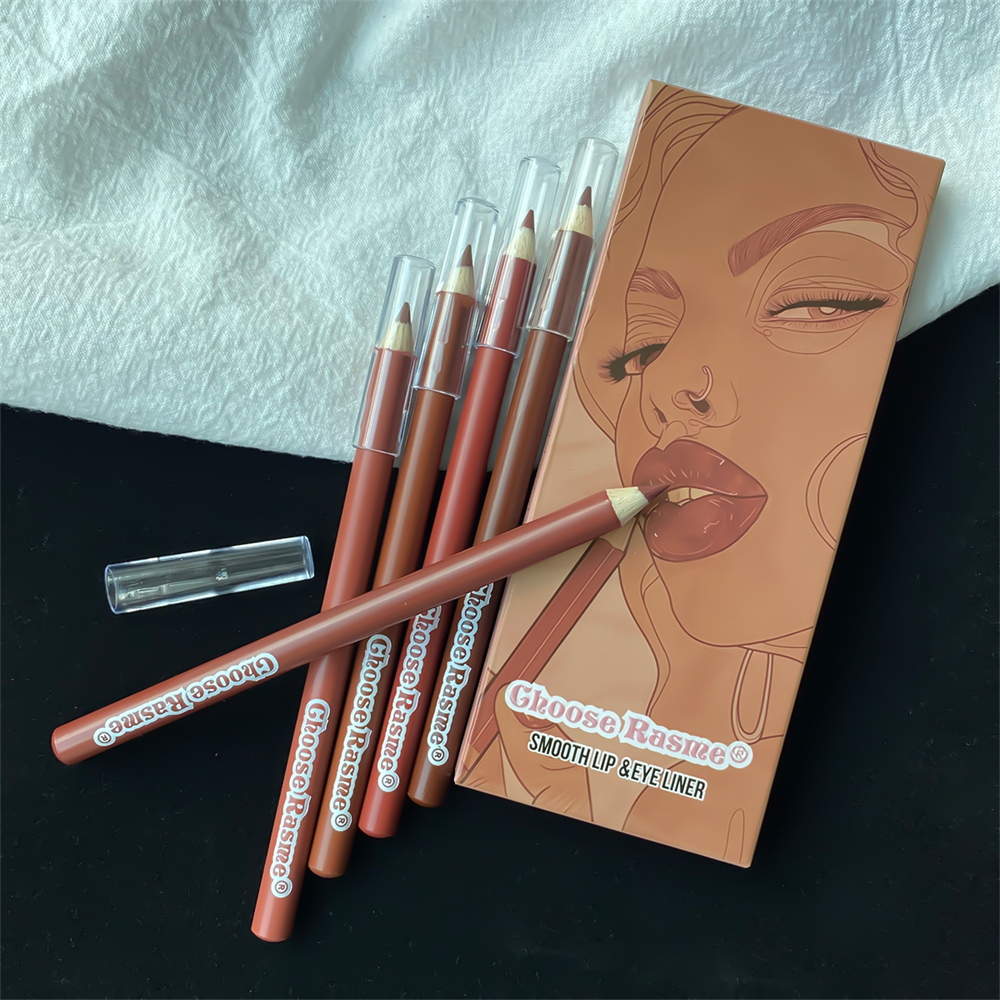 6pcs Lip Liner Pen 6 Colors Waterproof And Sweat-proof Not Easy To Fade Non-stick Cup Nude Lipstick Pencil Set Lasting Makeup