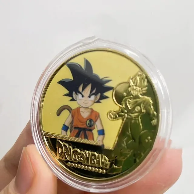 Dragon Ball Gold Plated Gold Coin Son Goku Vegeta Commemorative Coins Children Classic Anime Peripherals Collection Toy Souvenir