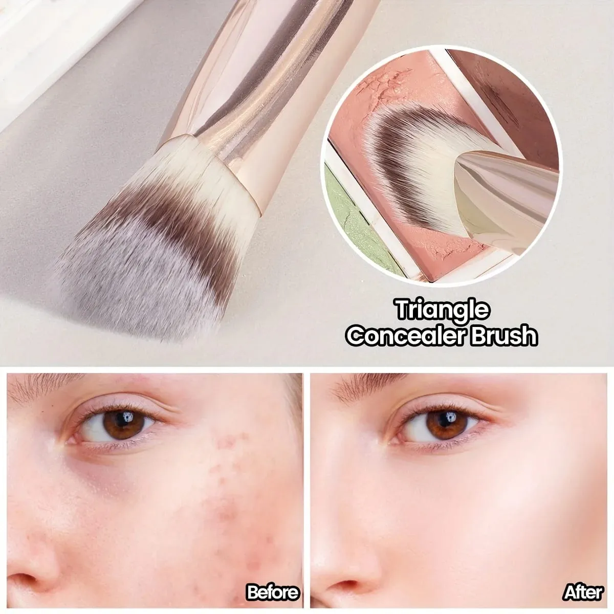 Premium Concealer Brush Triangle Brush Head Bulu Sintetik Lembut Sesuai untuk Kulit — image 6