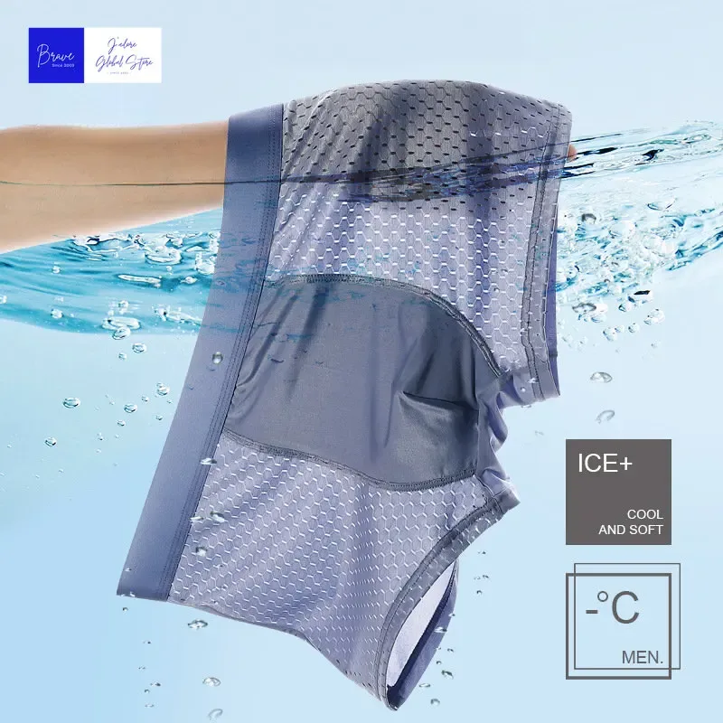 Clearance Men's Ice Silk Mesh Boxer Briefs Random Style Trunks Breathable Quick-Dry Sports Underwear Boxershorts Boys Underwear — image 1