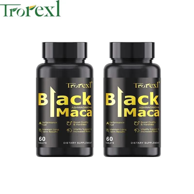 Natural Black Maca Tablets with Ashwagandha Male Power Energy Supplement Man Enlargent Pills ENHANCES VIGOUR & STAMINA — image 9