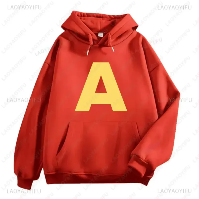 Alvin et les Chipmunks Anime sweats à capuche écologique A lettres impression sweat décontracté Streetwear unisexe pulls promo