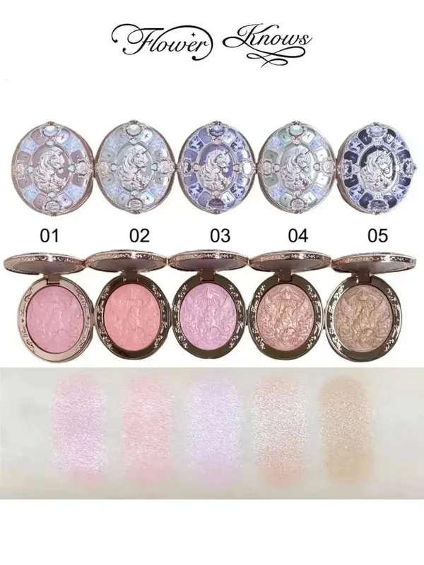 Flower Knows Knight Unicorn 10Pcs Full Makeup Set Eyeshadow Blush Lipstick Loose Powder Lip Liner Mirror Gift Box — image 4