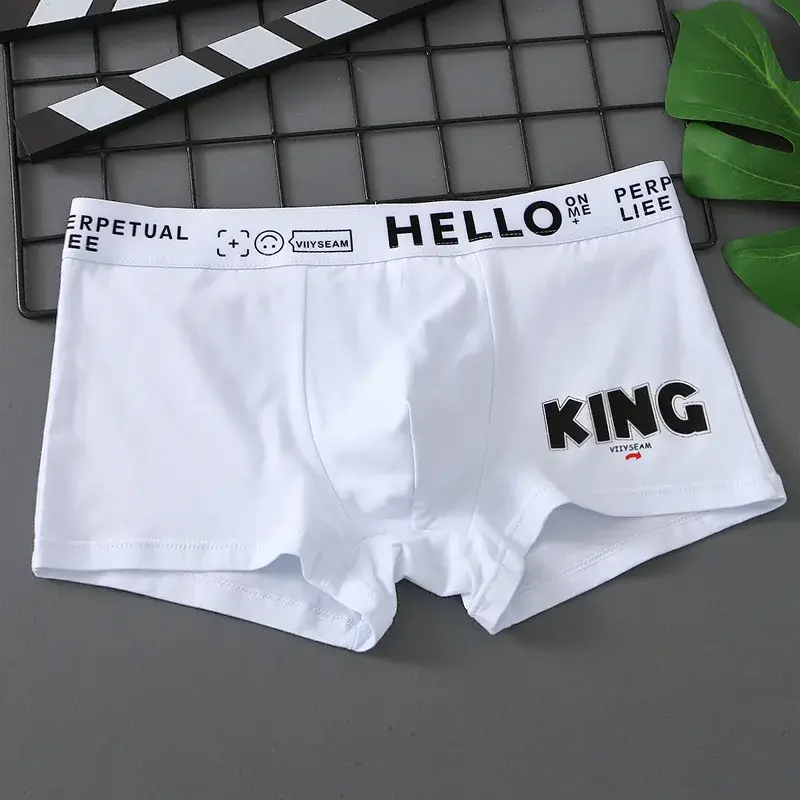 [Bloom the love] Značka KING Bavlna Prodyšný Boxer Muži Spodní prádlo Boxershort Pánské Boxerky Muž Cuecas Masculina Velikost M-3XL XS601