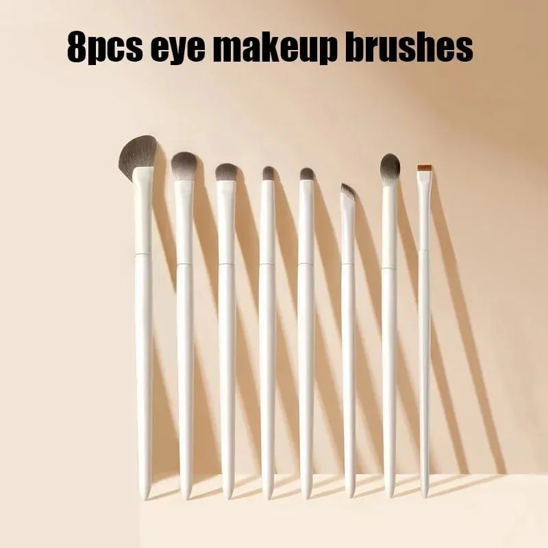 5/6/8/10pcs Natural Eye Makeup Brushes Set Detalye Eyeshadow Brush Makeup Brush White Ultra Soft Eyeshadow Eyeliner Makeup Tool — image 9