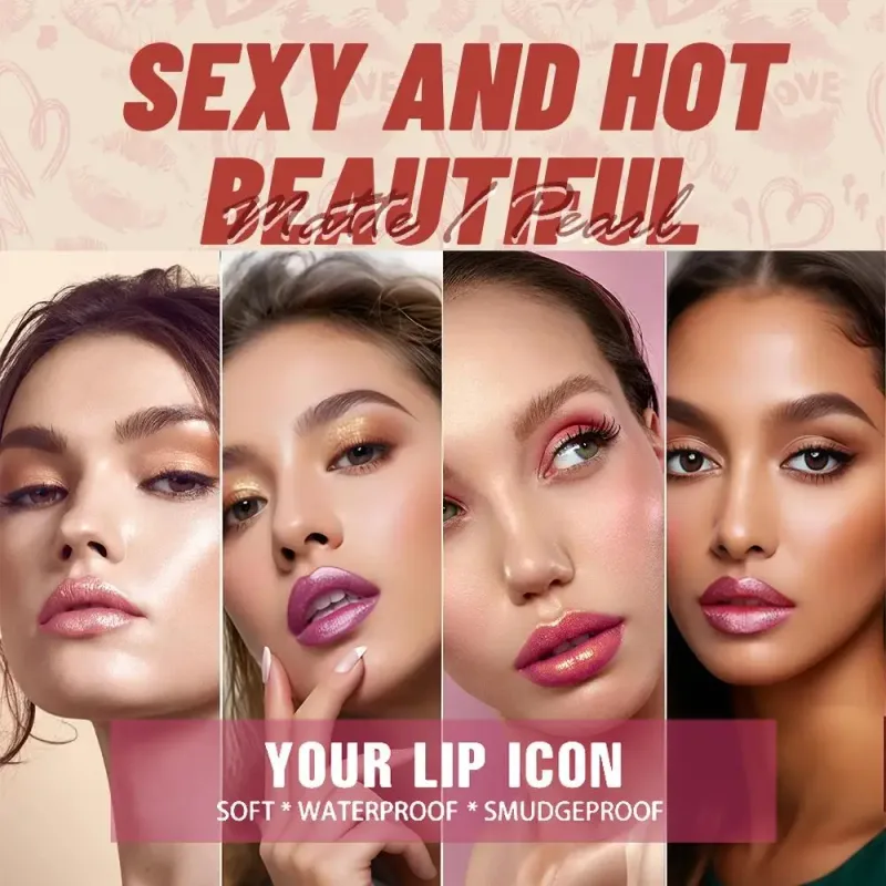 Diamond Glitter Lipstick Long Lasting Waterproof Moisturizing Highly Pigmented Metallic Shine Pearlescent Non Stick Cup Lipstick — image 4