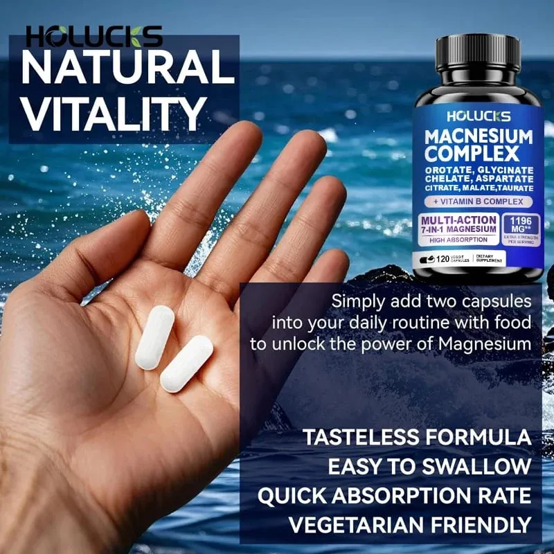 Magnesium Complex 1000mg Suplemen dengan Vitamin C E B1 B2 B6 B12 Chelated Magnesium Glycinate Malate Taurate &Citrate — image 5
