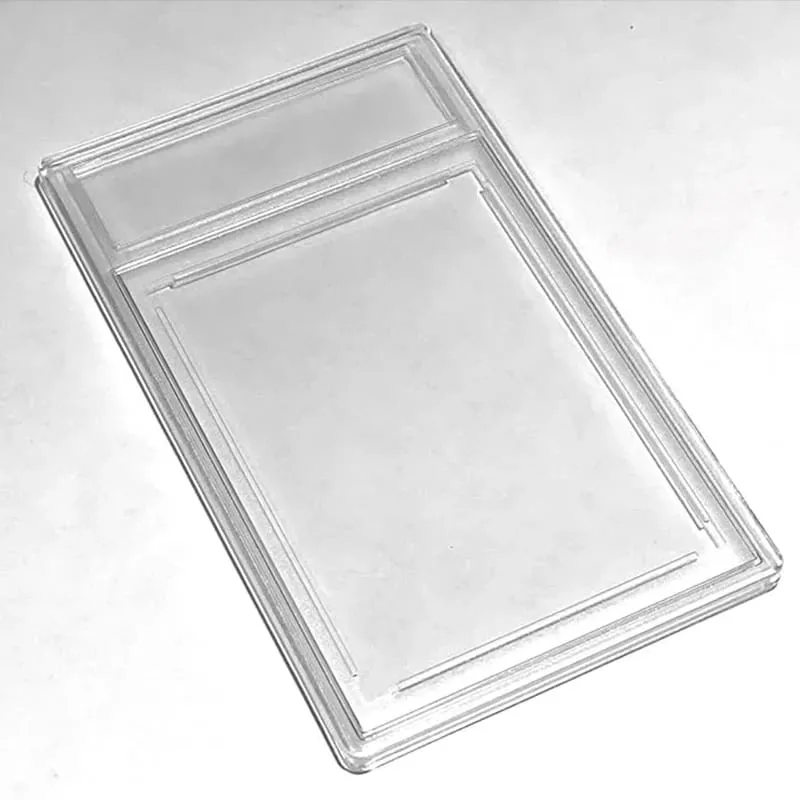 Trading Card Protector with Snap Closure Removable Graded Card Holder Durable Plastic Case Rating Card Slab