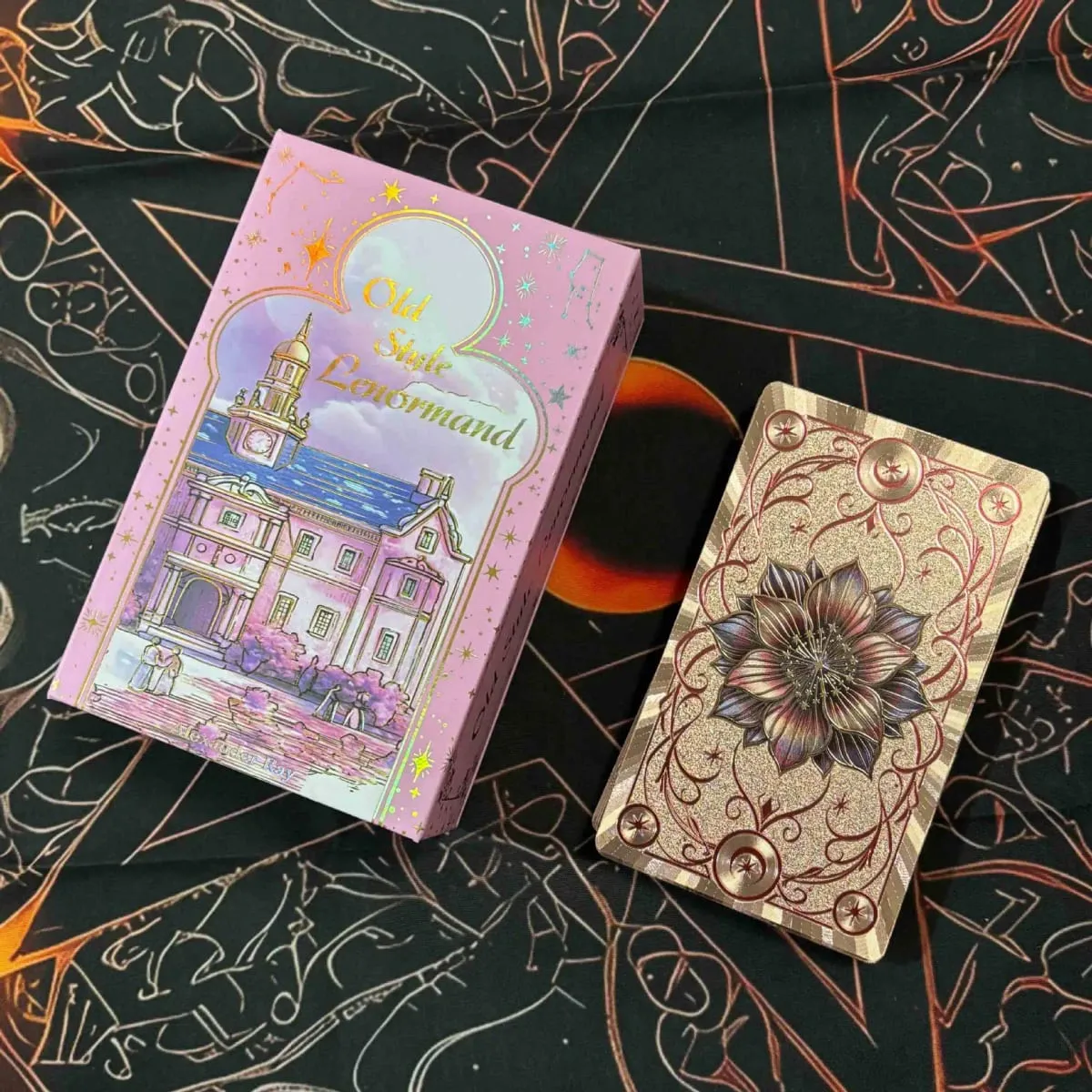 Κάρτες Oracle Lenormand Old Style 12*7 εκ. PVC χρυσό φύλλο μαντείας για αρχάριους και επαγγελματικό σχέδιο παλιού στυλ — image 4