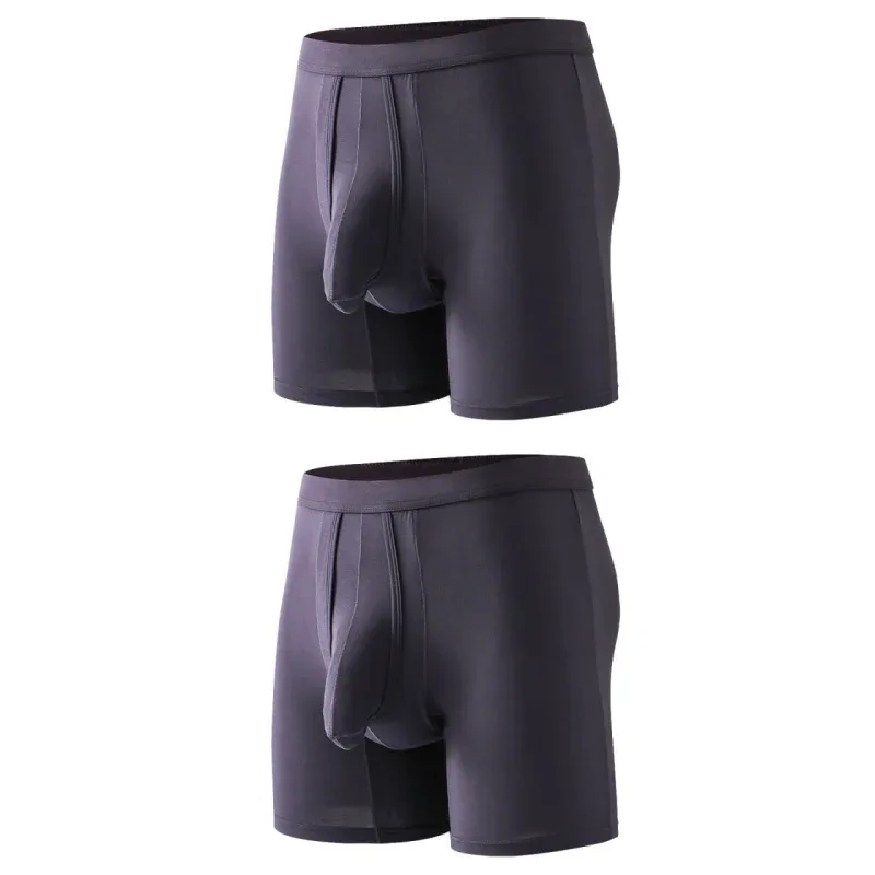 2PCS Mens Long Legs Underwear Separate Ball Pouch Breathable Comfort Sport Seamless Boxer Trunks Shorts Calzoncillo Hombre — image 29